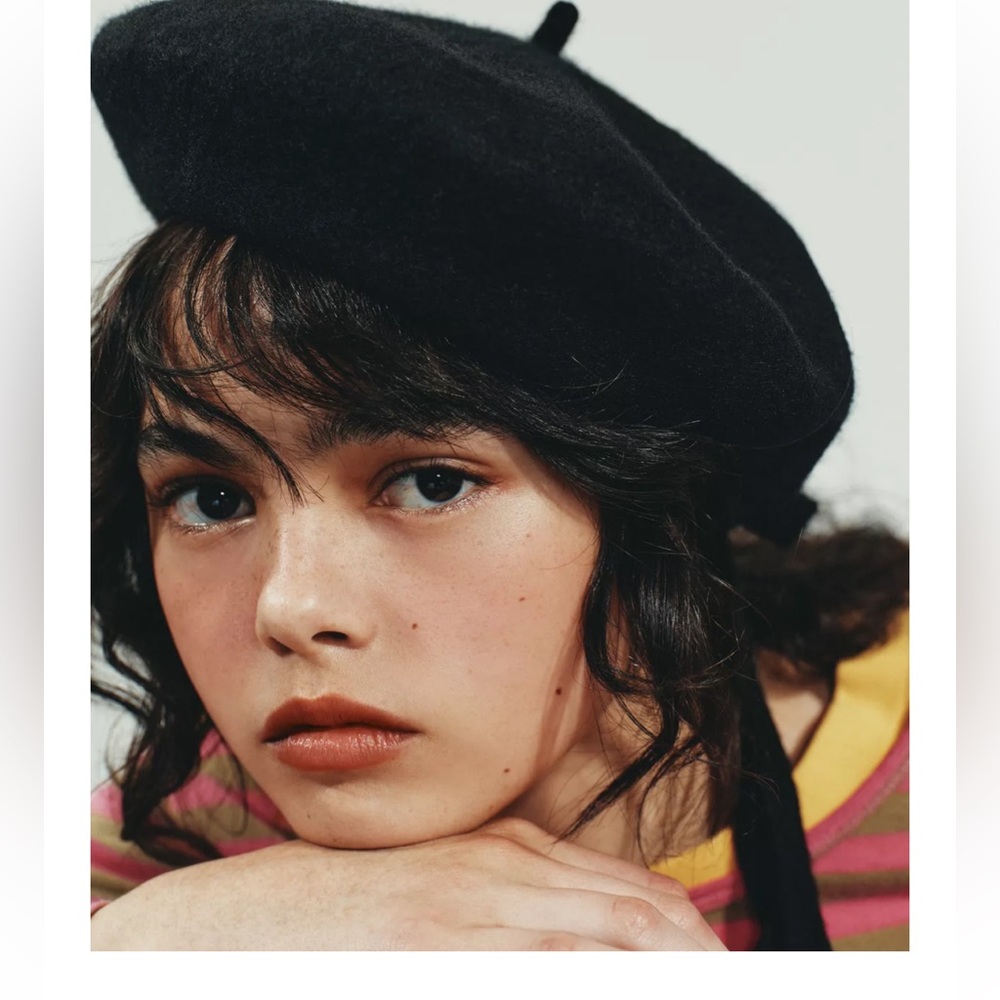 Zara 100% Wool Bow Beret